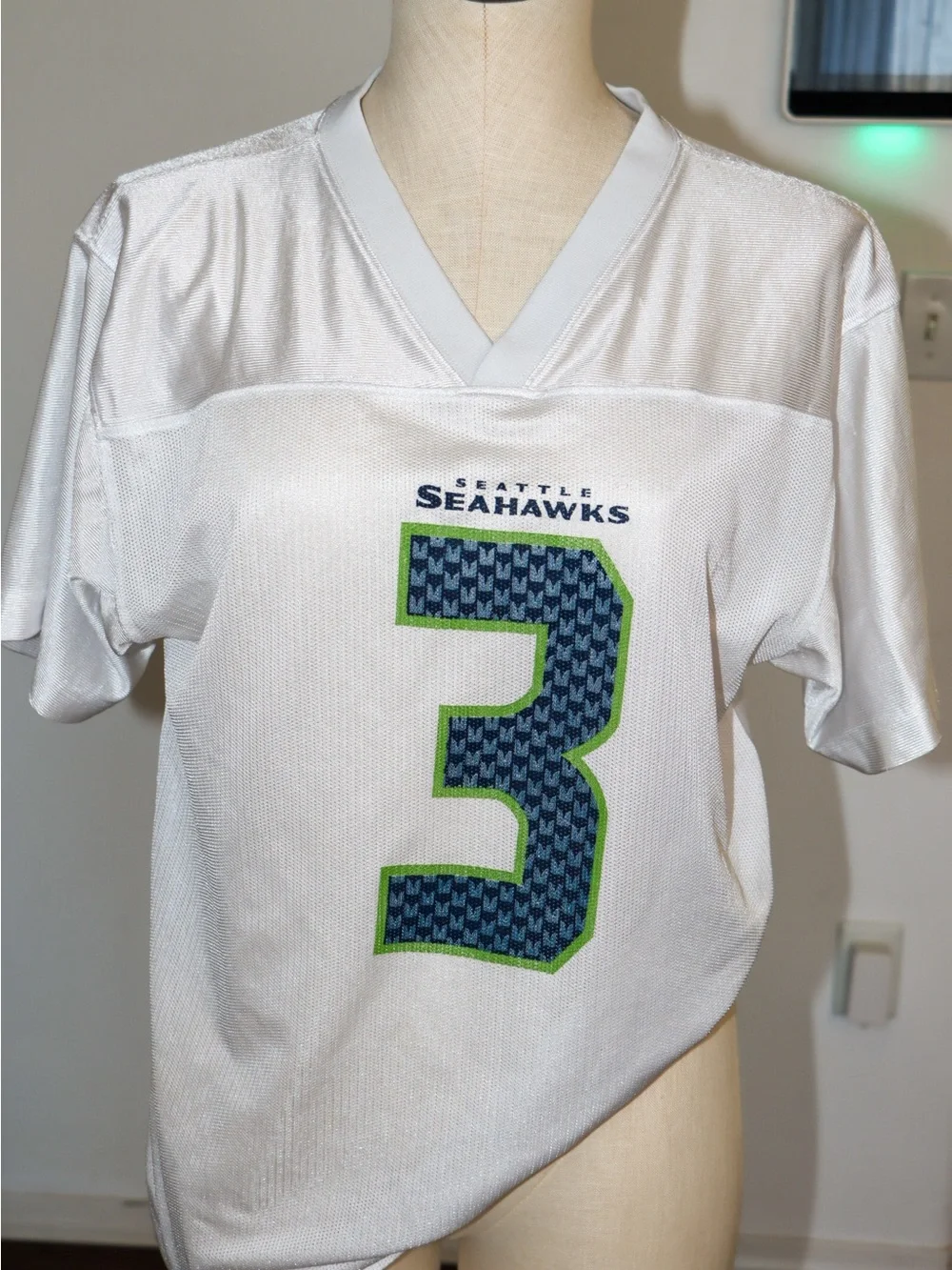 Youth White #3 Football Jersey